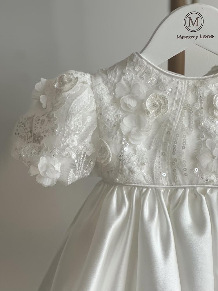 Rochelle Satin Skirt Christening Dress