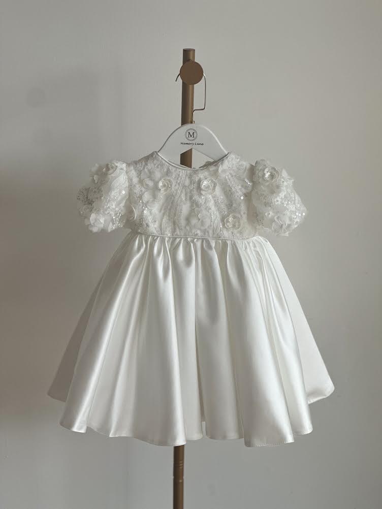 Rochelle Satin Skirt Christening Dress