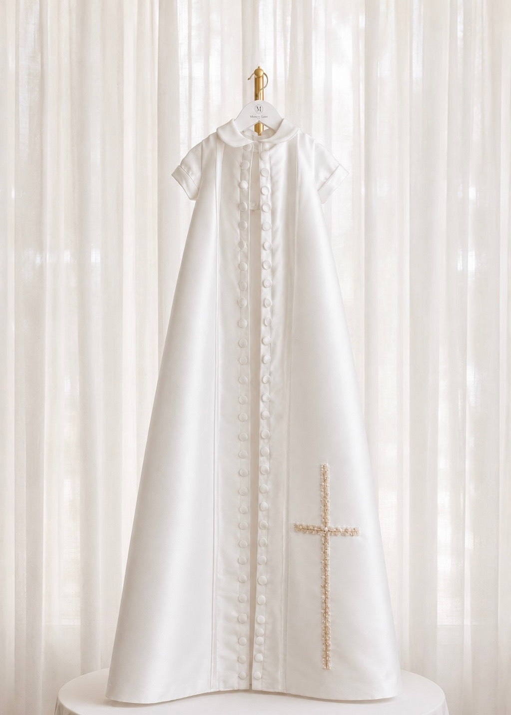 Elijah Embellished cross romper and cape set