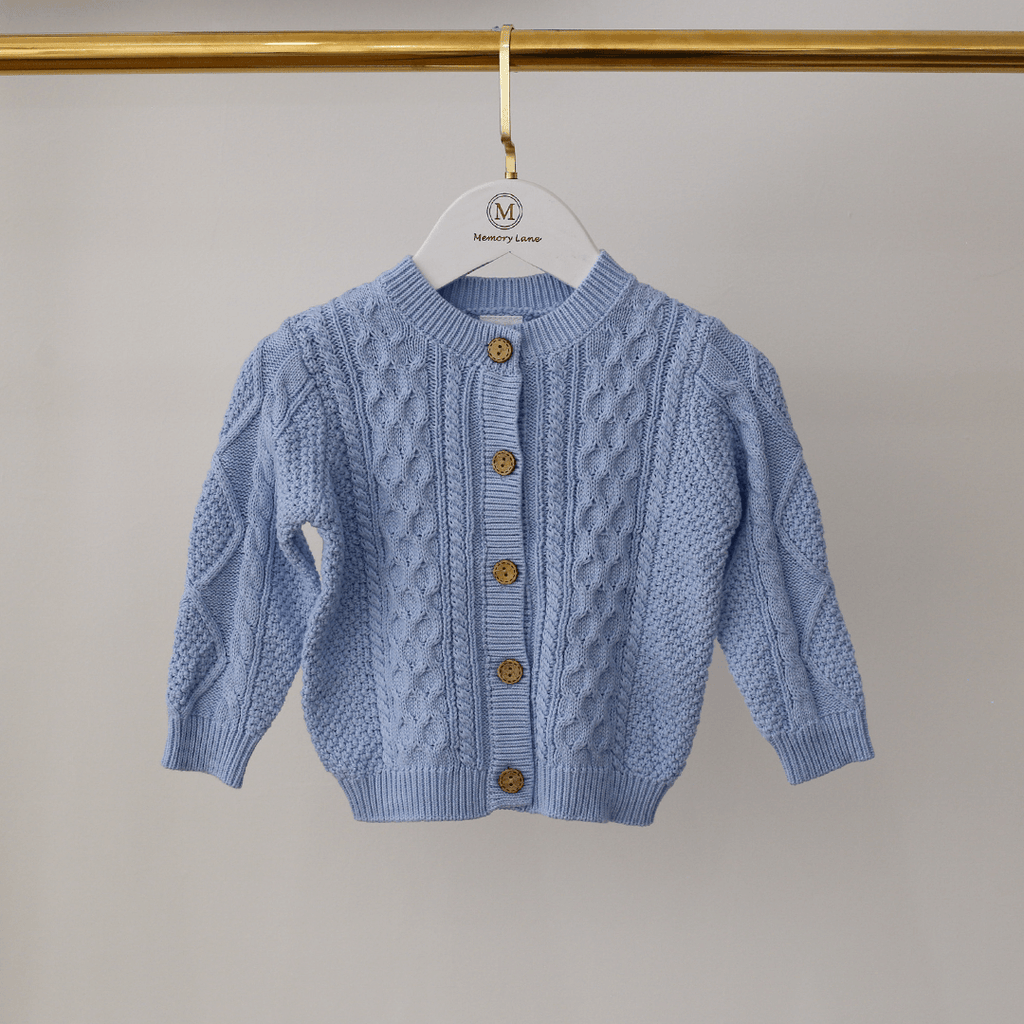 Baby Blue Cable Knit Cardigan