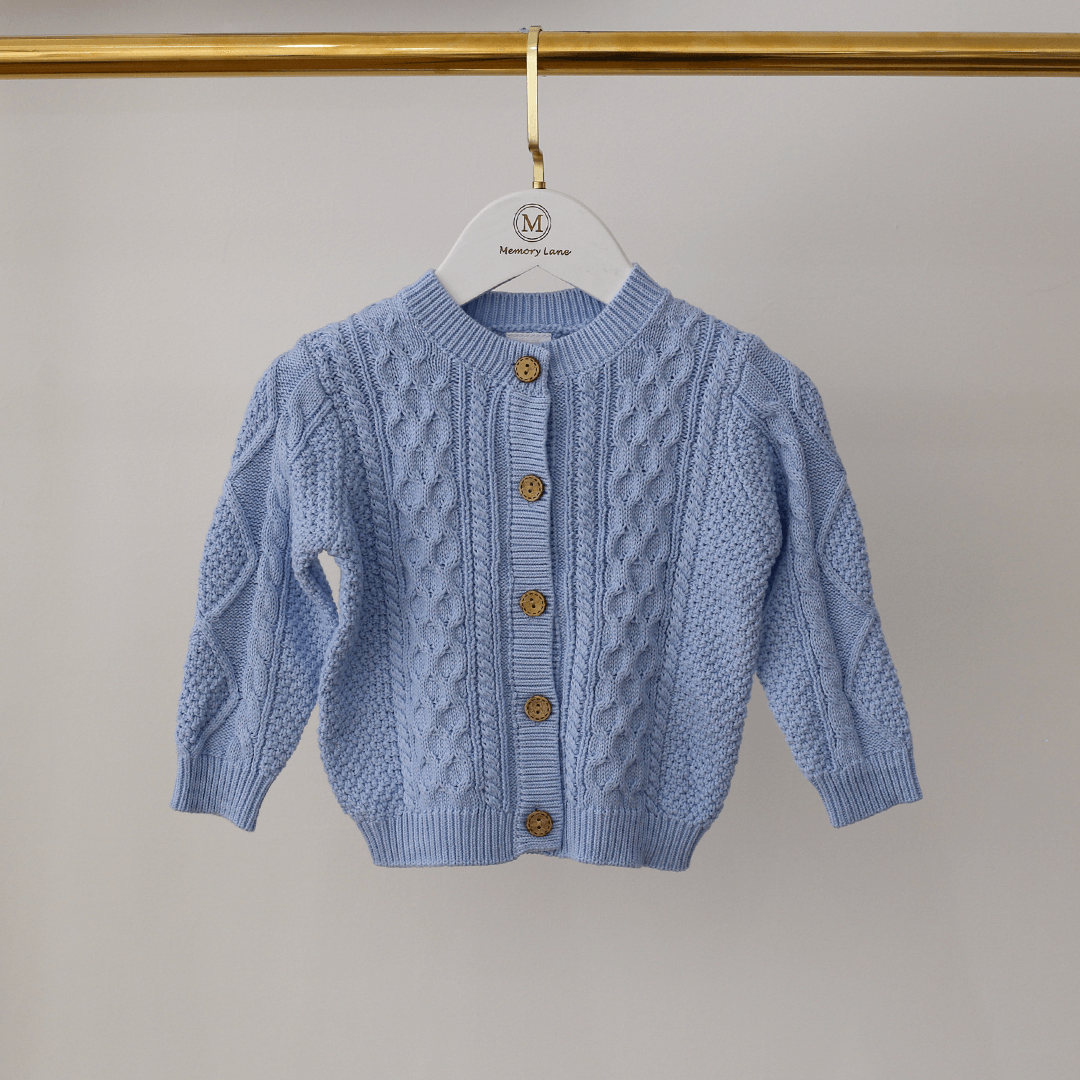 Baby Blue Cable Knit Cardigan