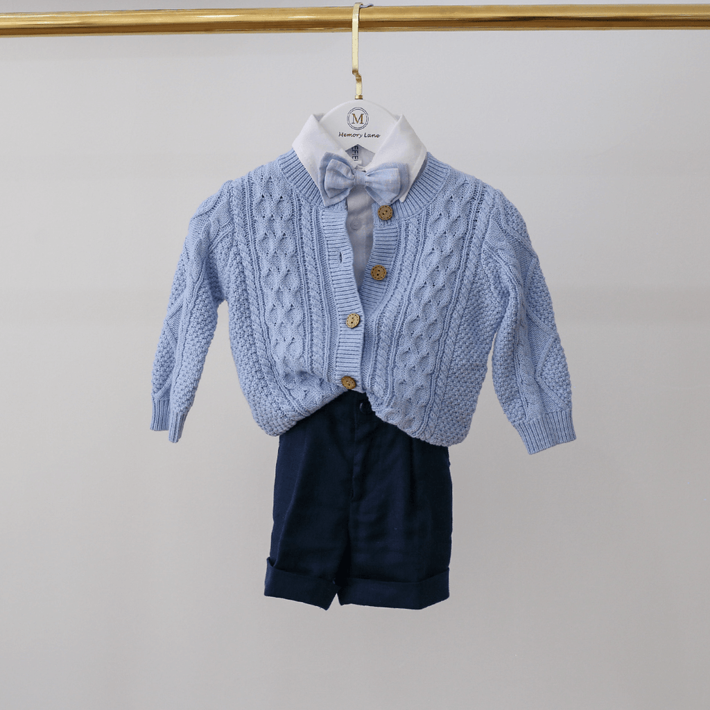 Baby Blue Cable Knit Cardigan