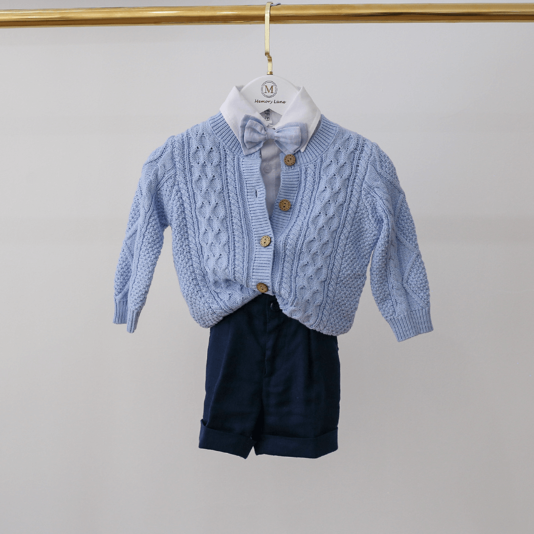 Baby Blue Cable Knit Cardigan