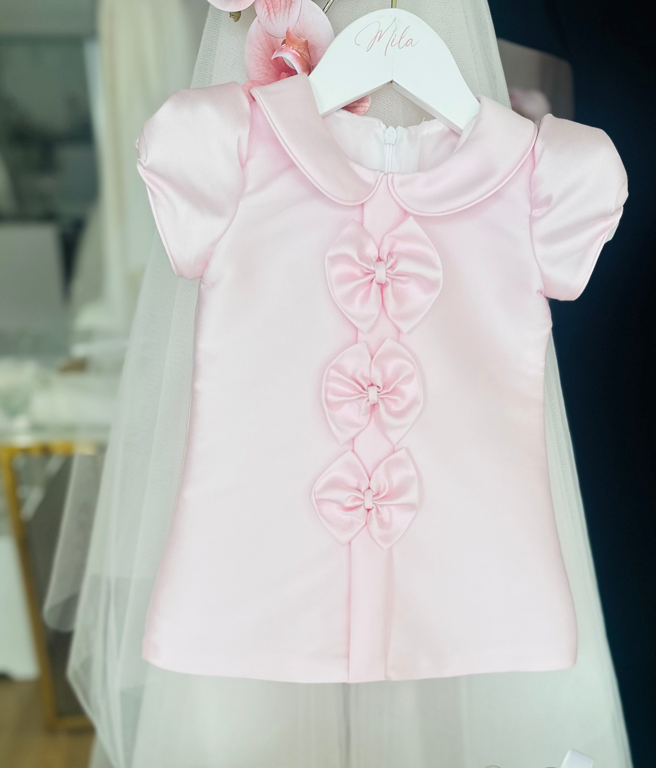 Pink Mikado bow Dress