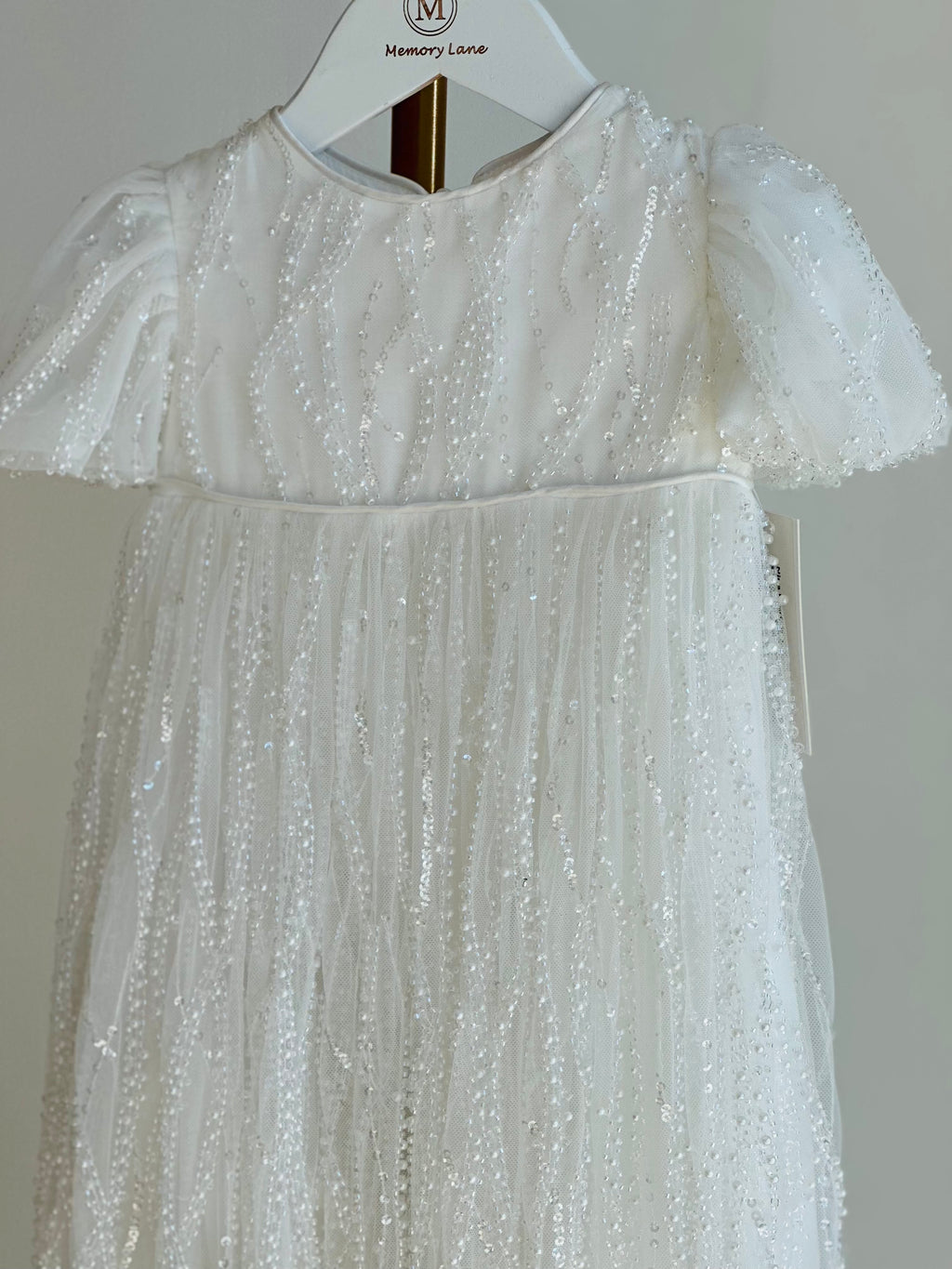 Maraym pearl and sequin Criss cross Gown