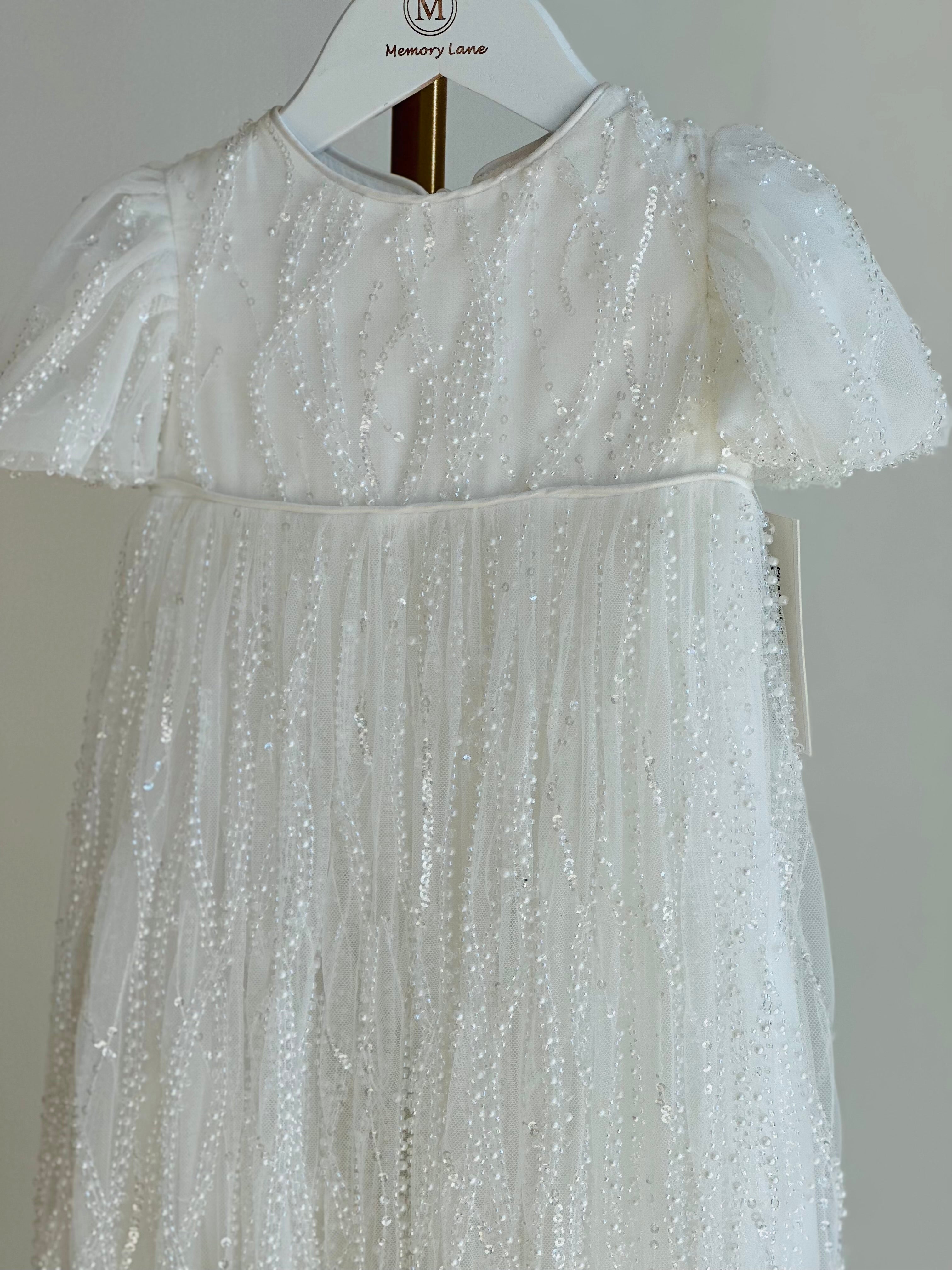 Maraym pearl and sequin Criss cross Gown