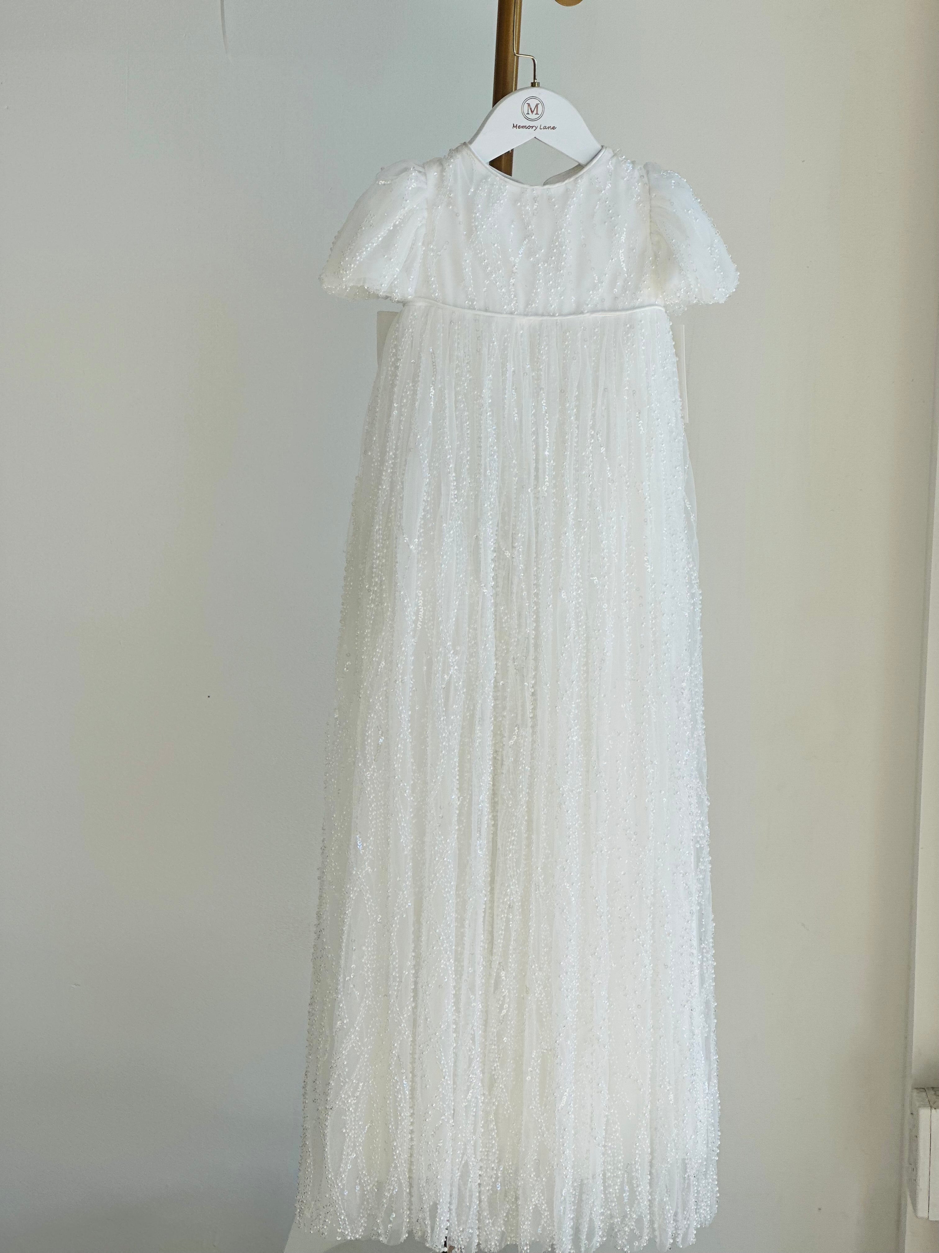 Maraym pearl and sequin Criss cross Gown