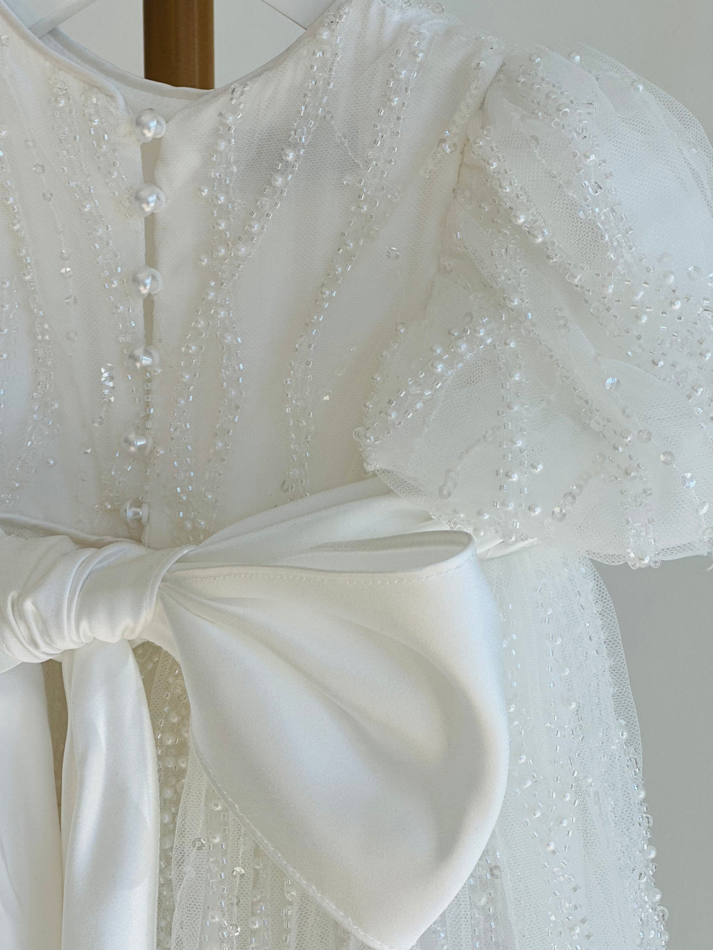 Maraym pearl and sequin Criss cross Gown