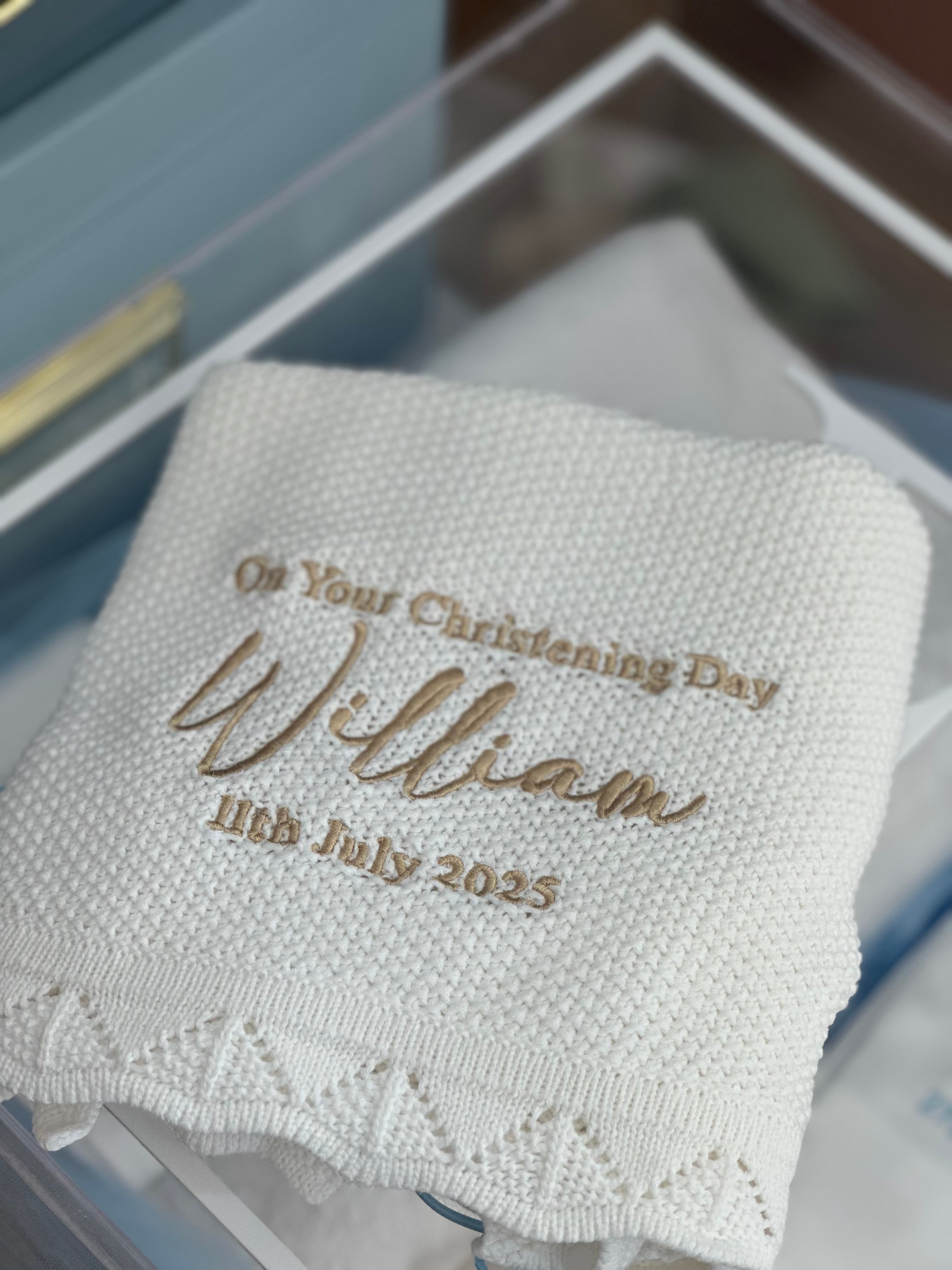 William Embriodered Blanket