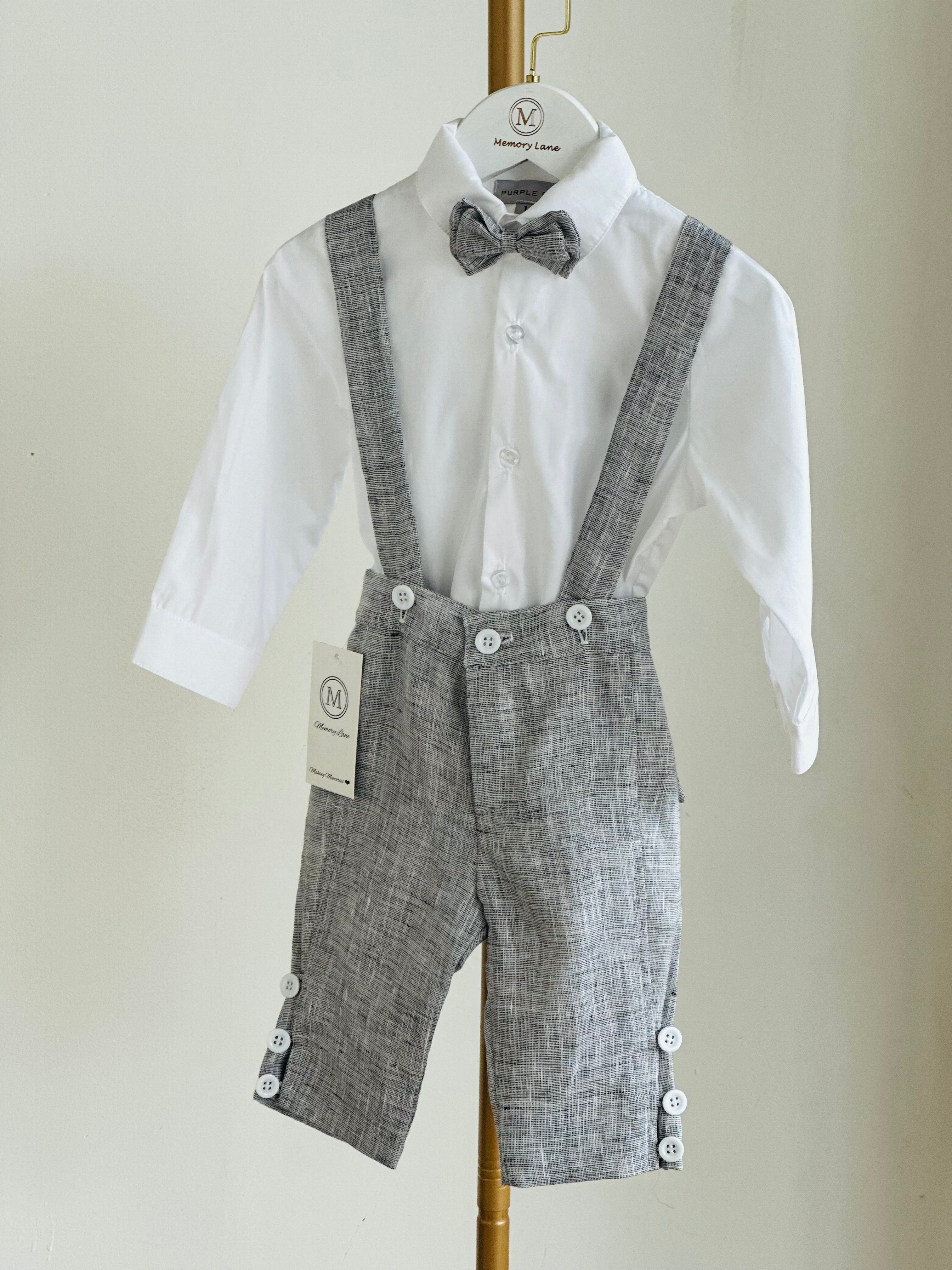 Zac Speckled Black Suspender Set