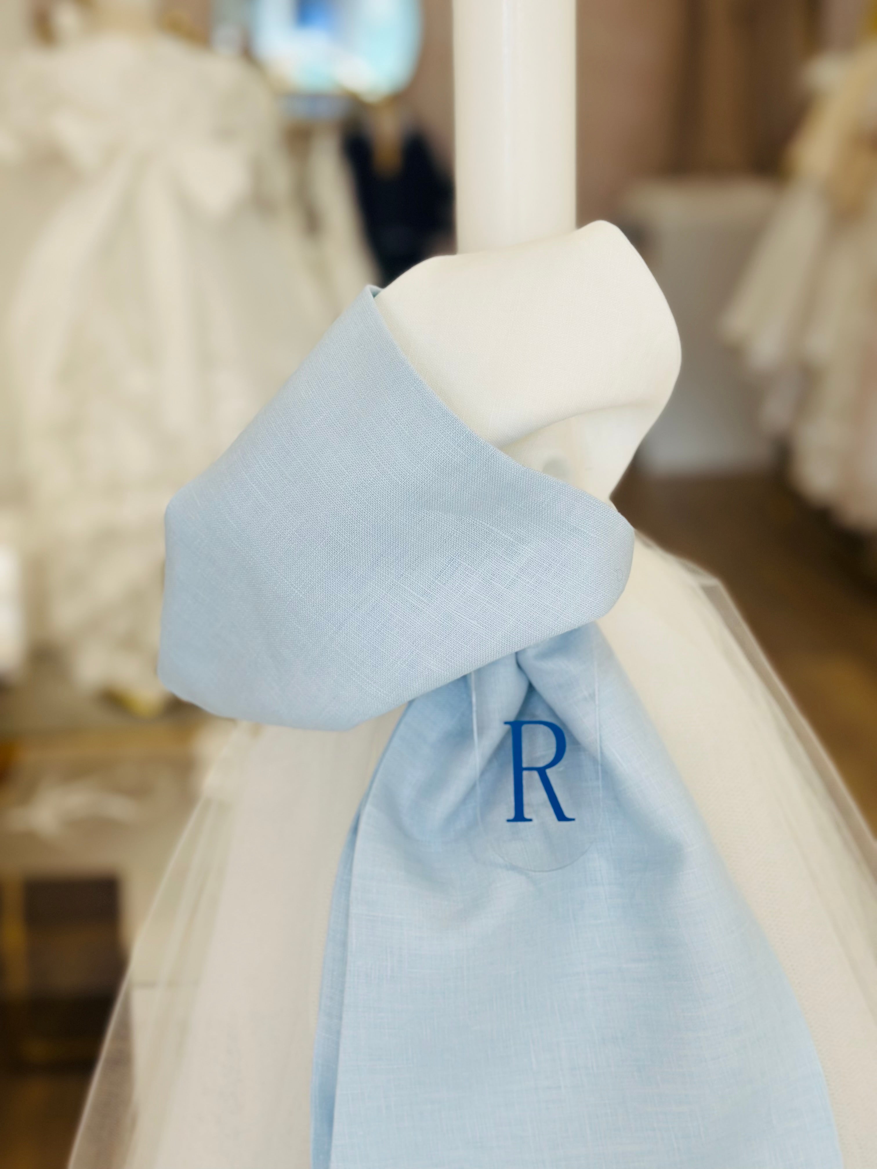 Blue Orthodox Candle with tulle