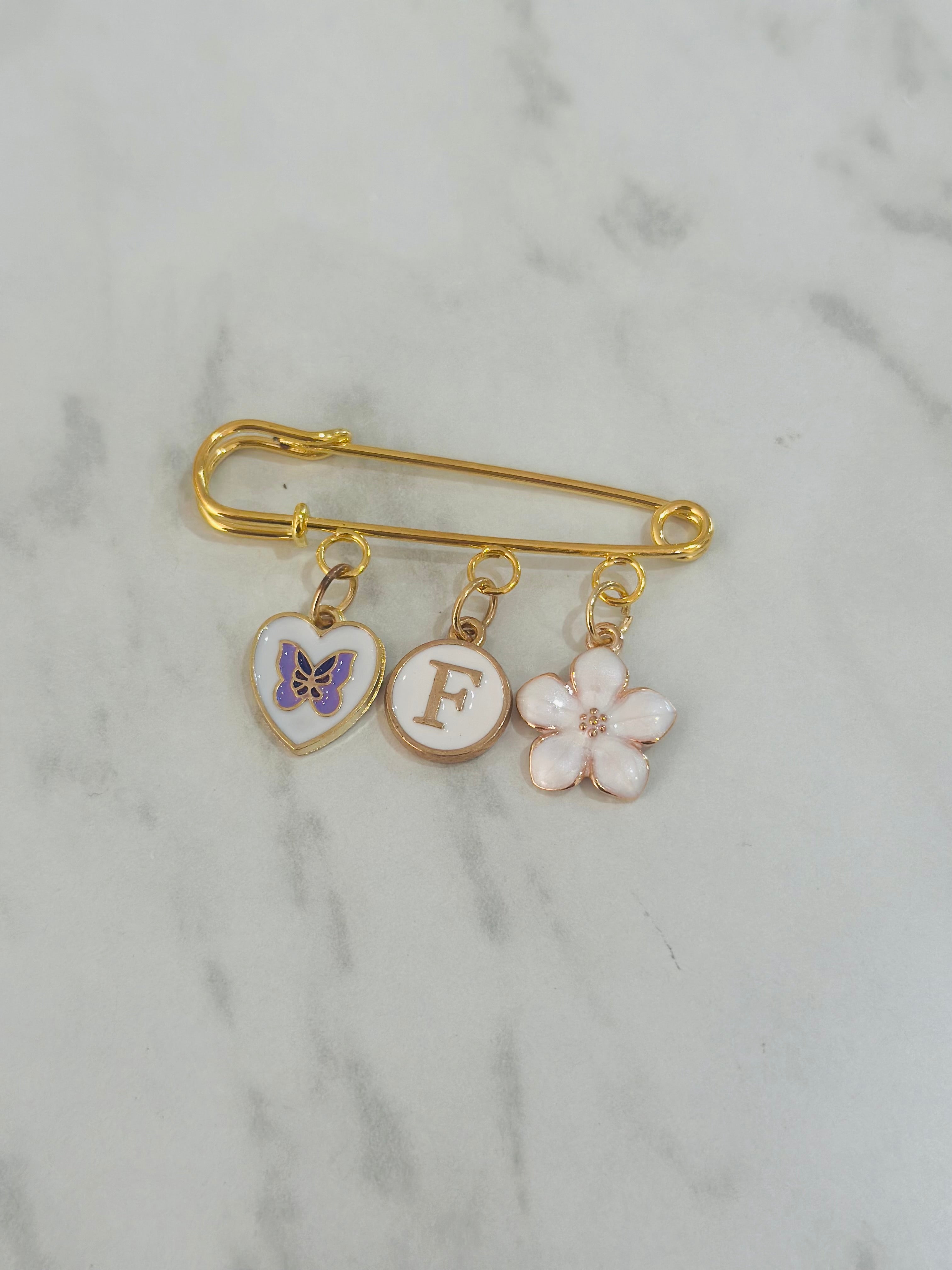 Personalised Initial Nappy pin