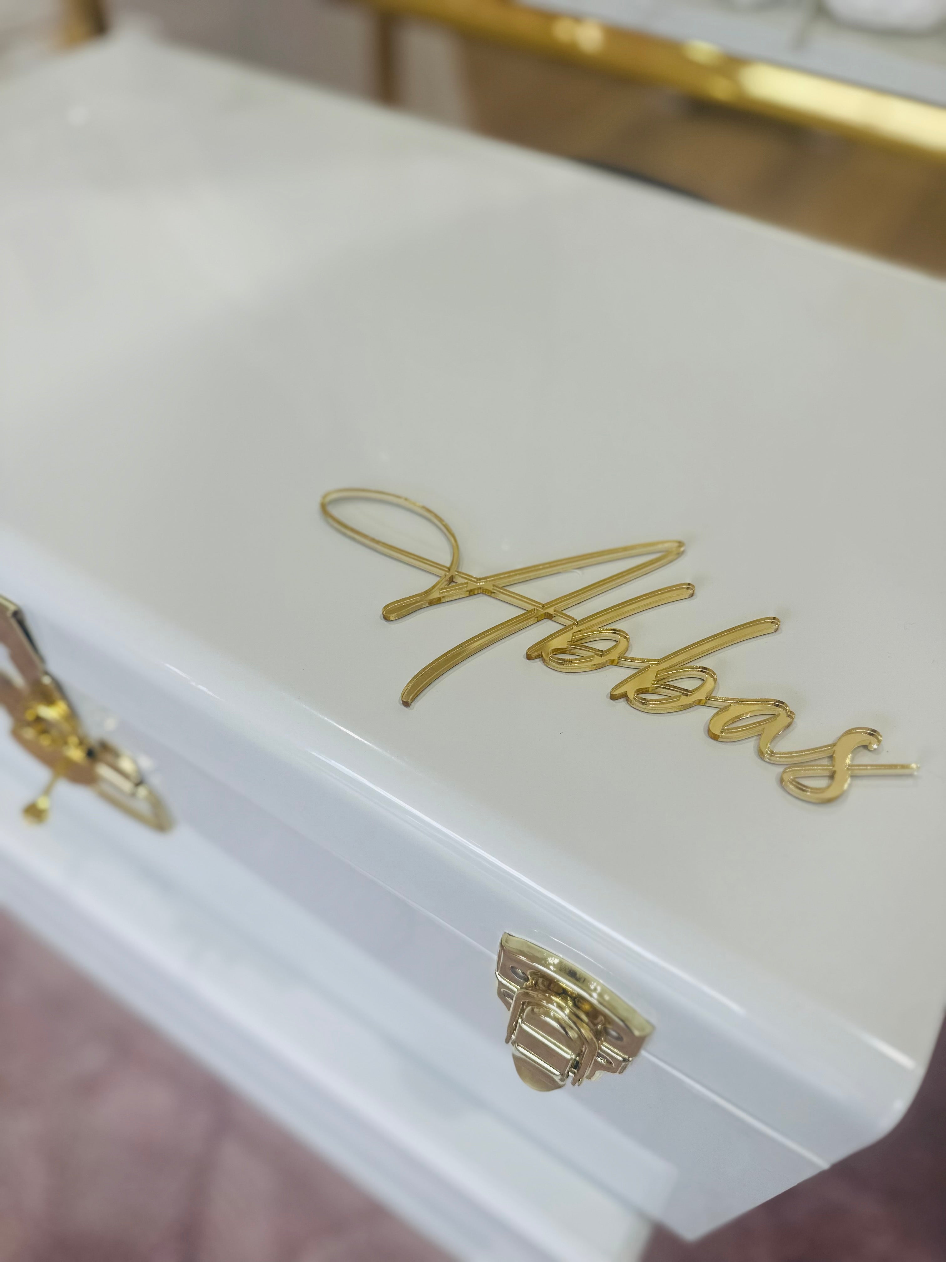 Christening Metal Trunks with Acrylic name PRE ORDER