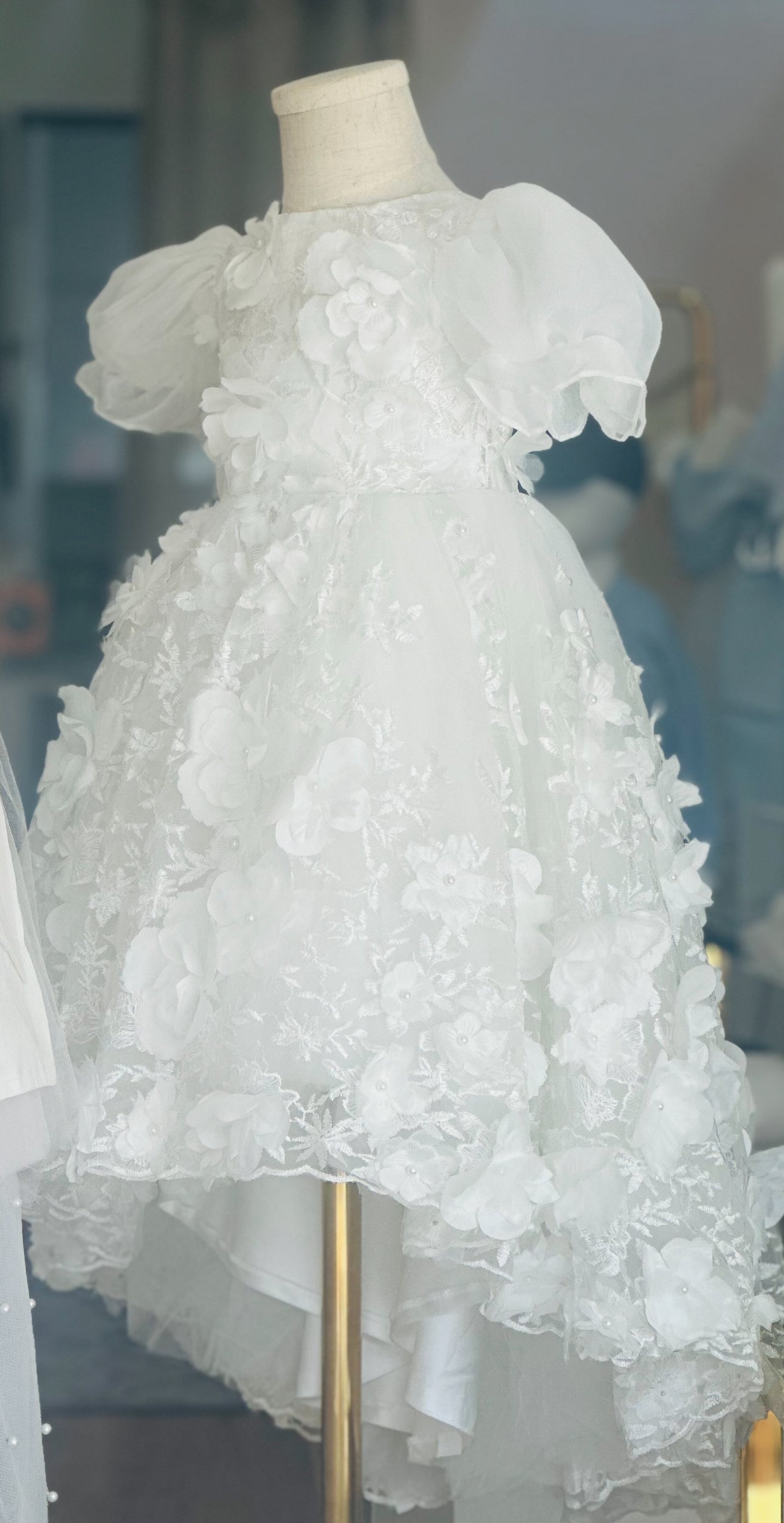 Ariel High low floral Dress with train