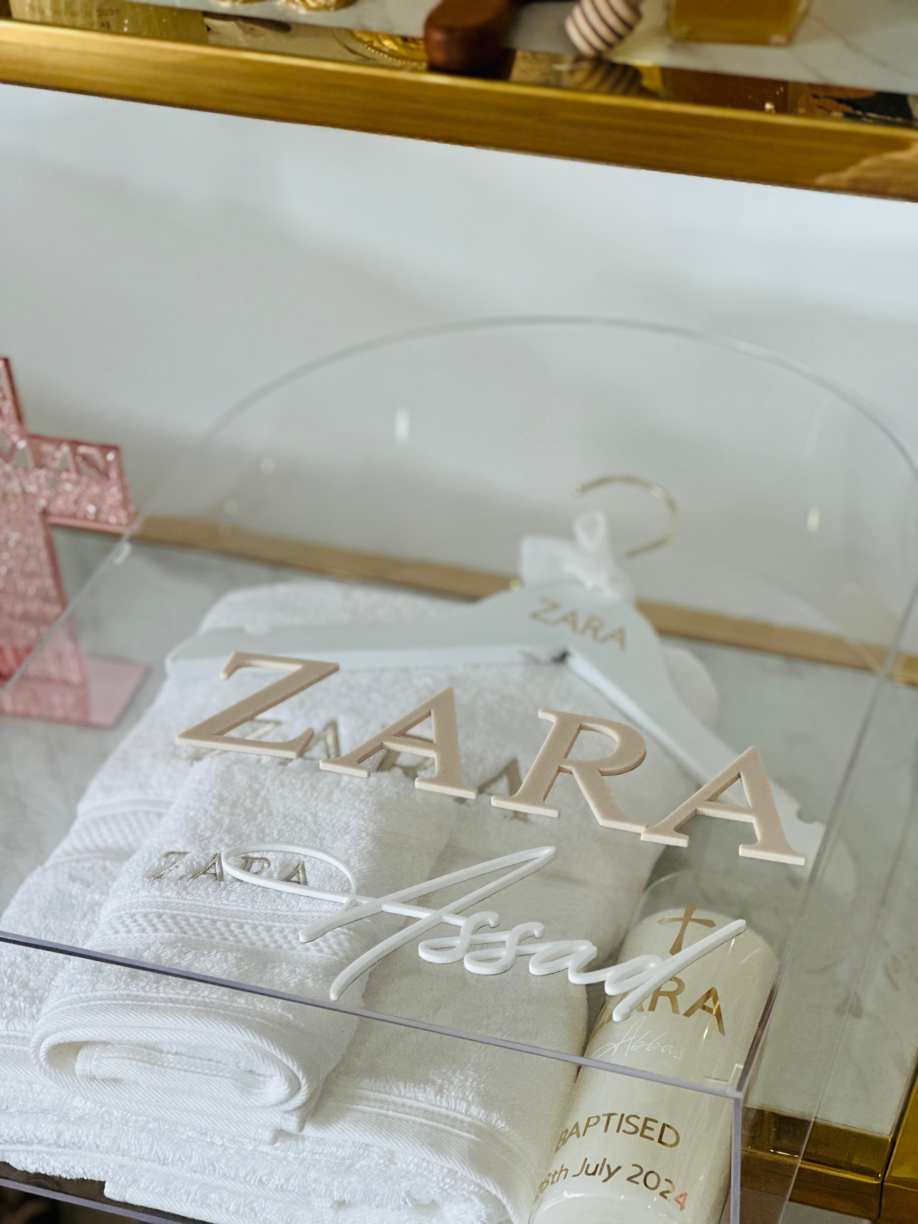 Zara Assad Arched Acrylic box 2 names