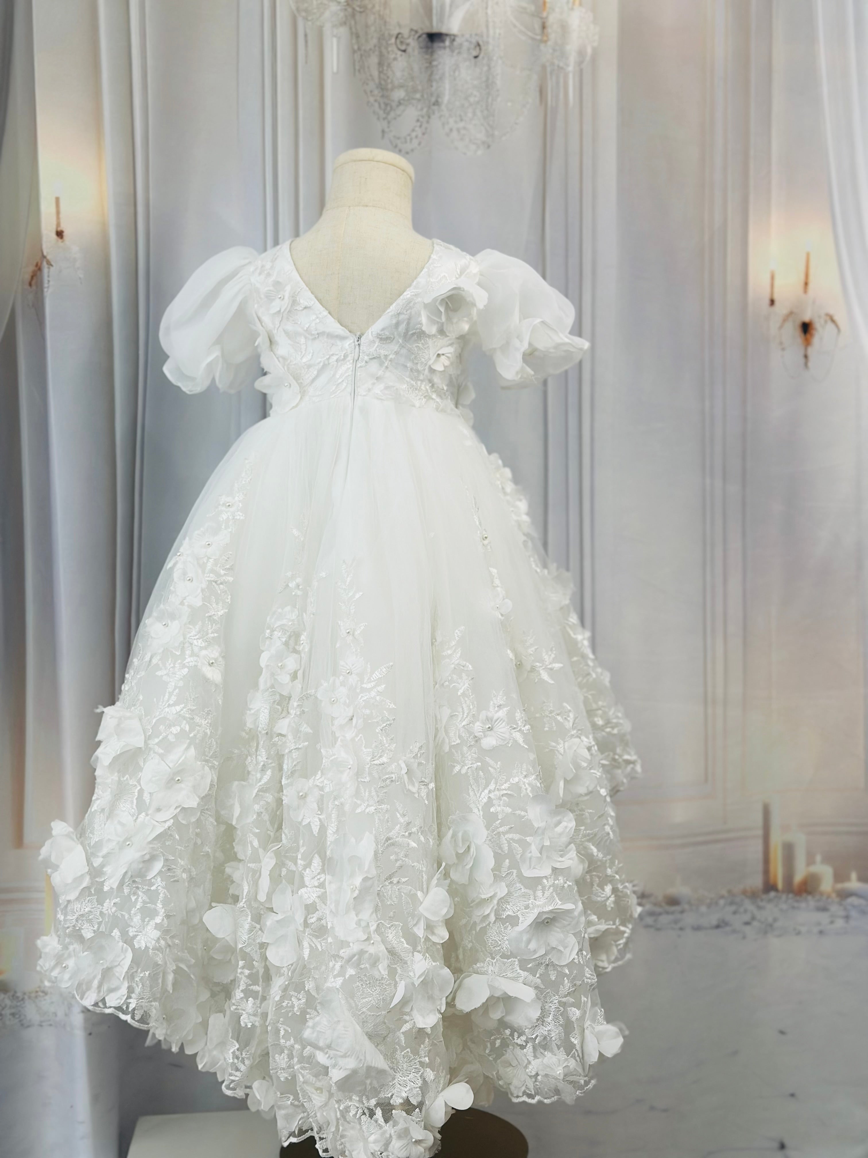 Ariel High low floral Dress with train