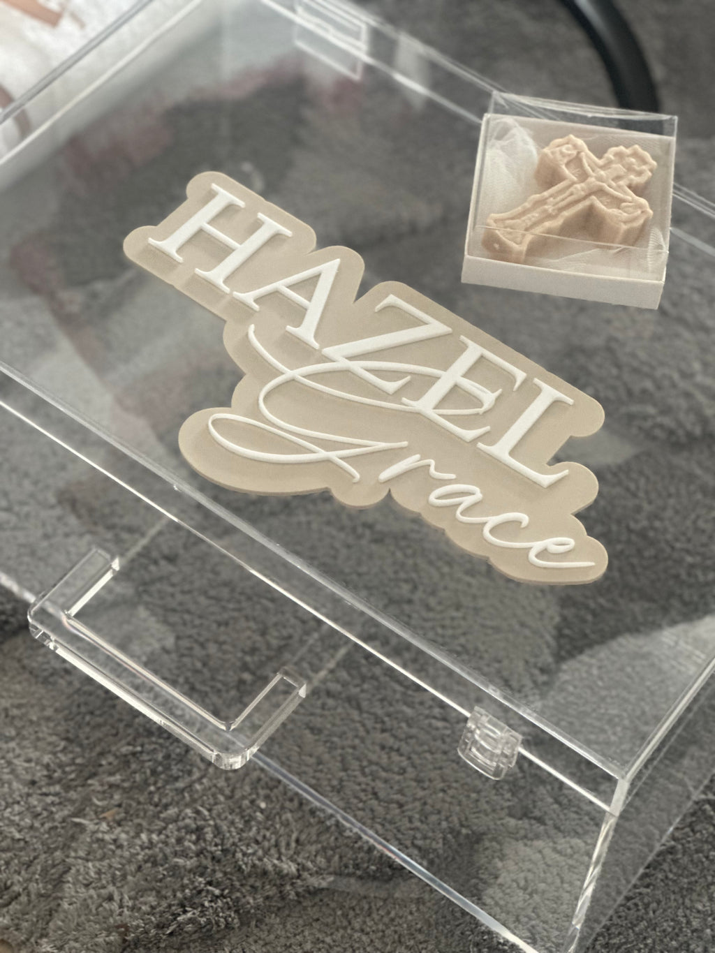 Clear Acrylic Trunk with personalised name