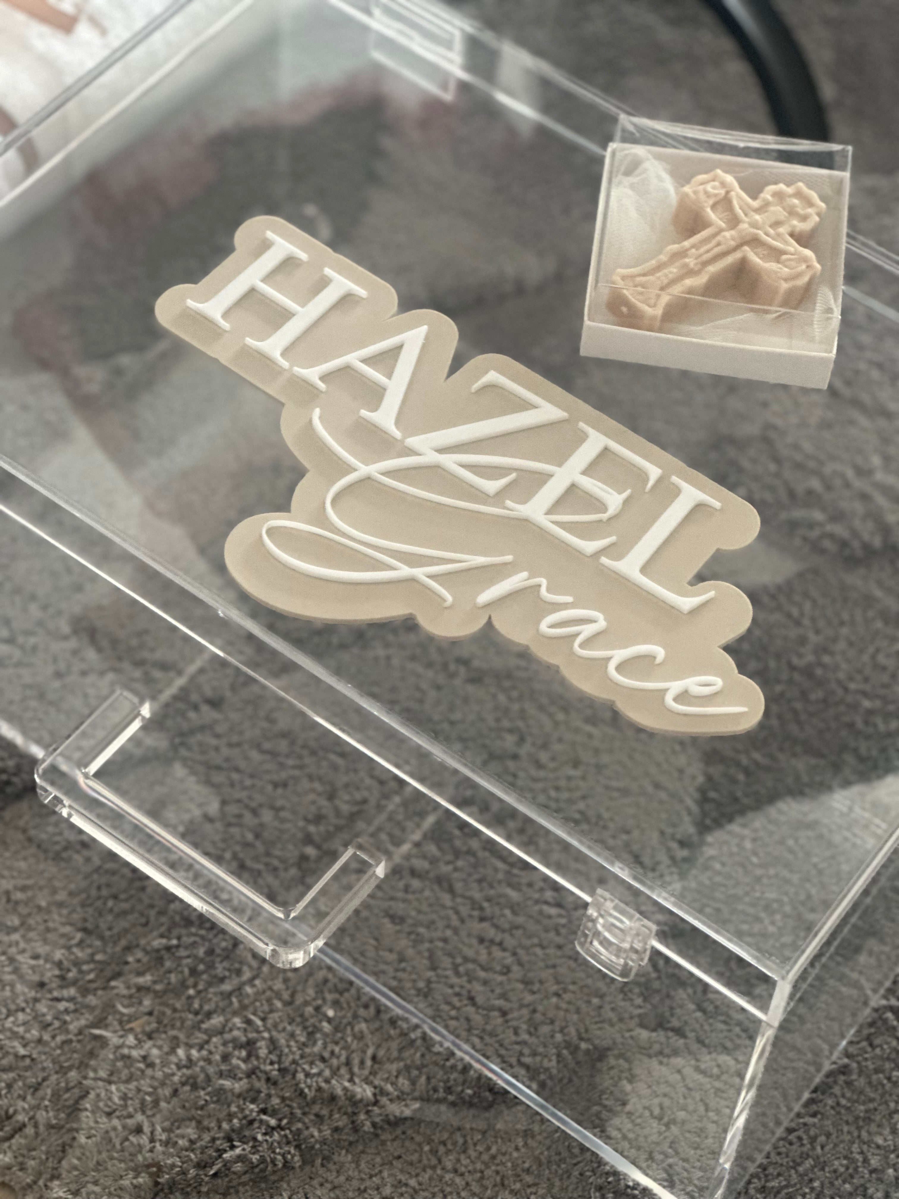 Clear Acrylic Trunk with personalised name