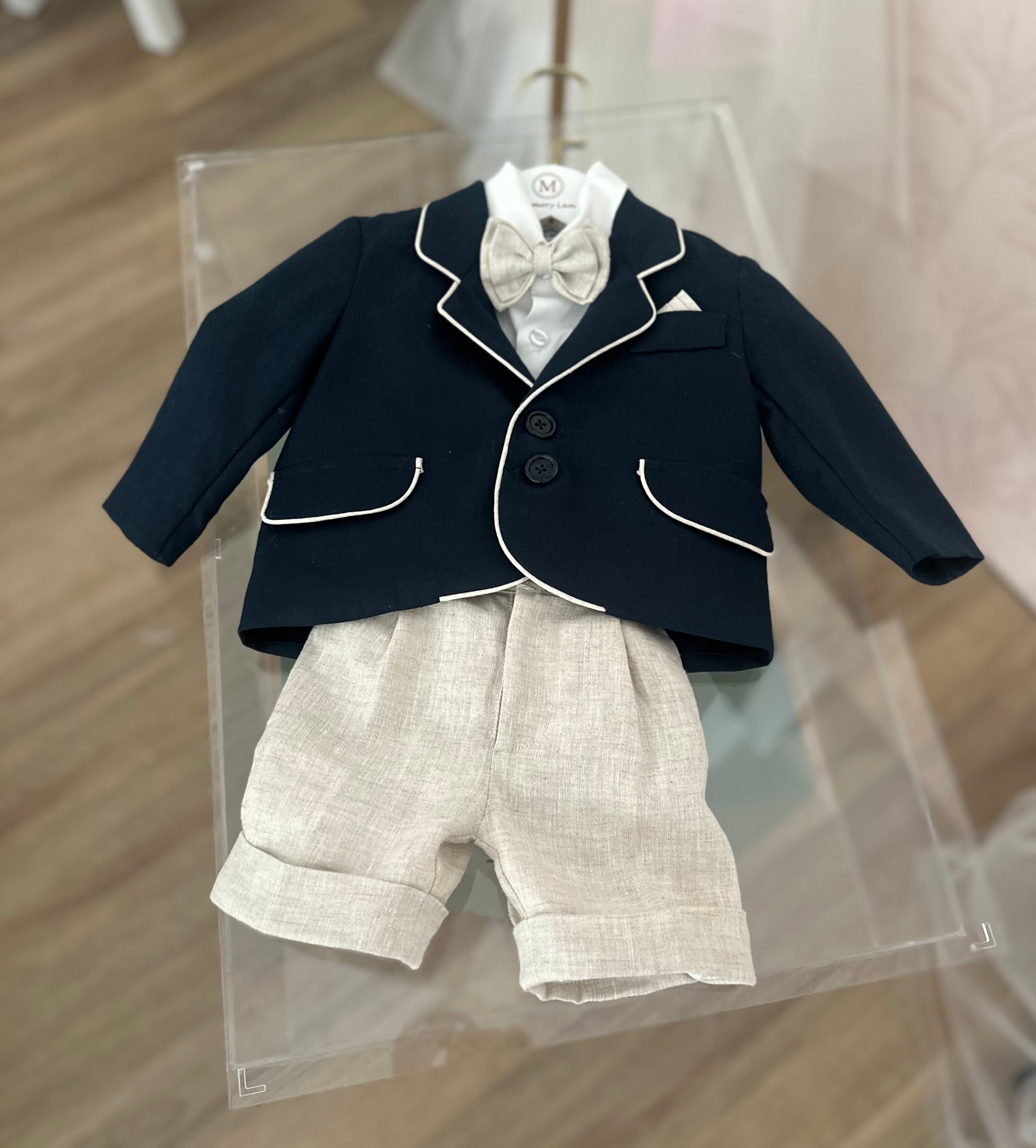 Antonio Linen Suiting with navy Jacket