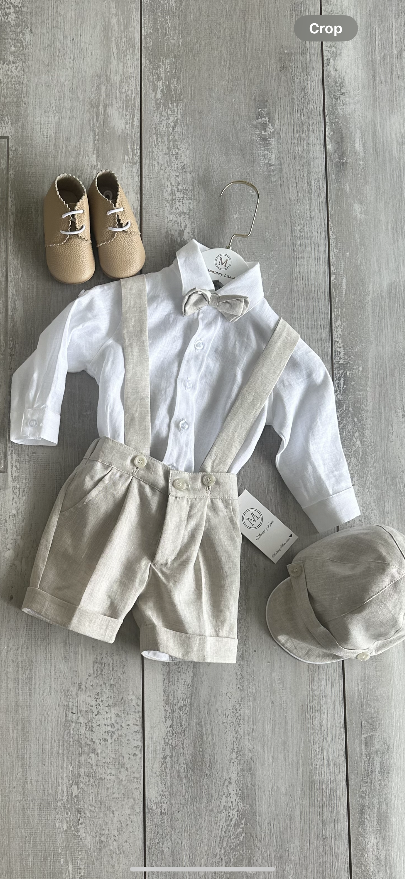 Reiley Linen shorts with cuff and suspender