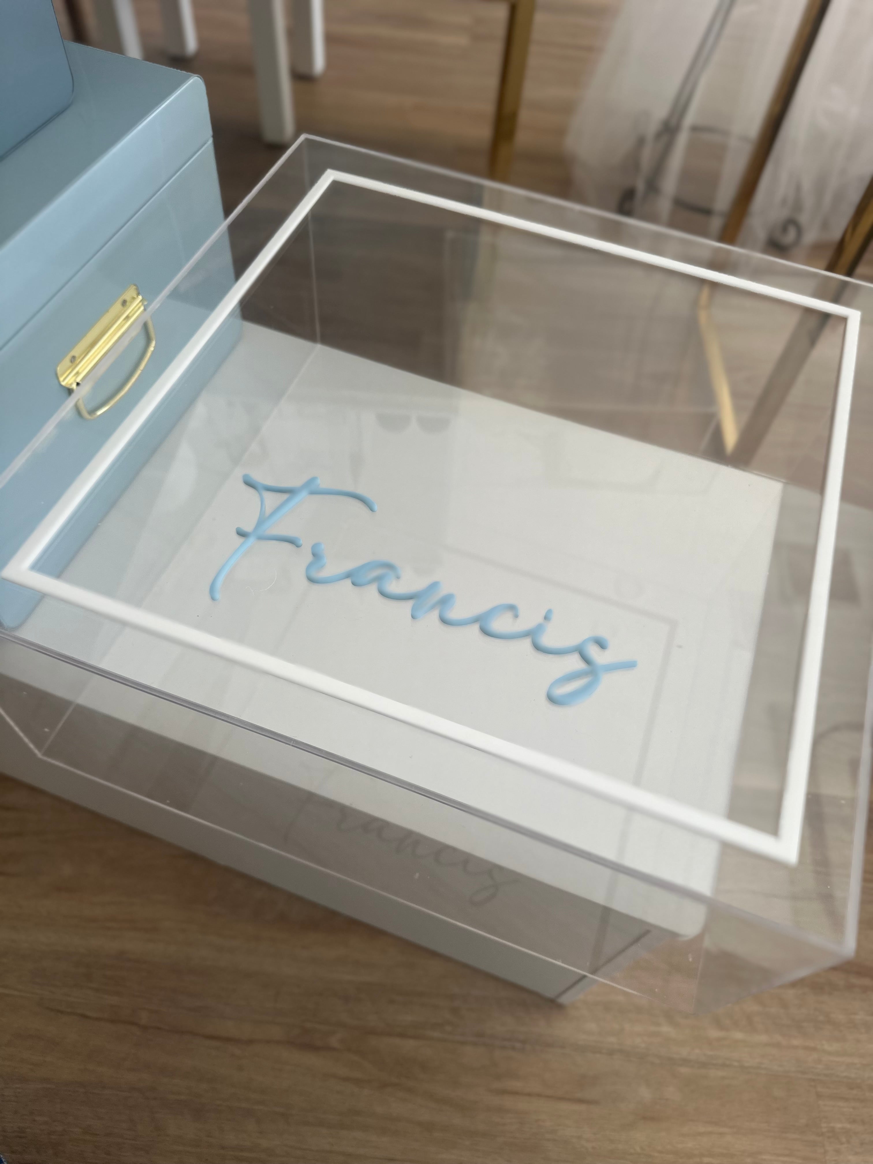 Acrylic Box with frame and name
