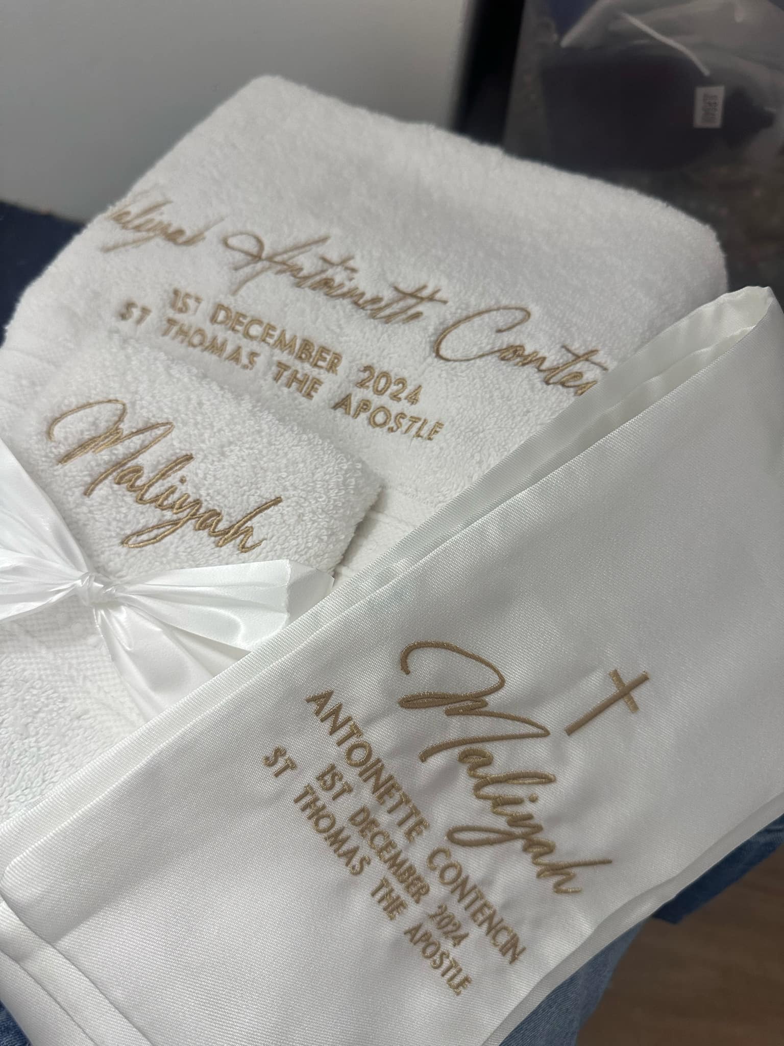 Personalised towel and stole set