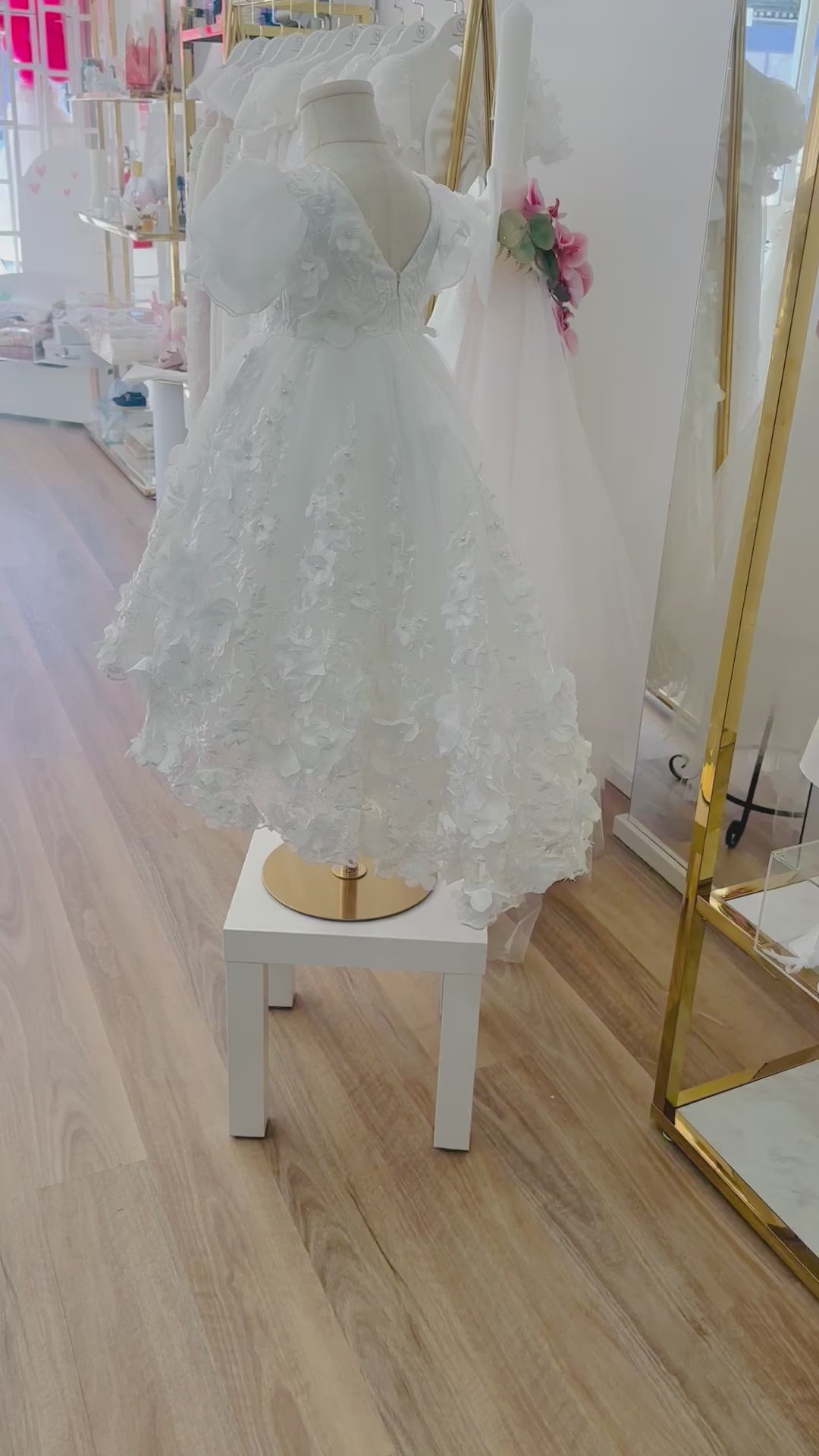 Ariel High low floral Dress with train